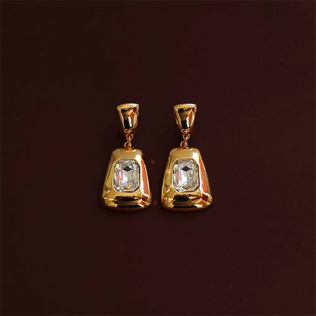 Zahar - Annalise Earrings in Clear Glass Stone