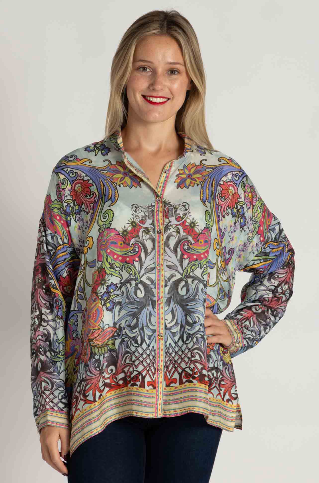 Johnny Was - Audrey Oversized Blouse in Akai