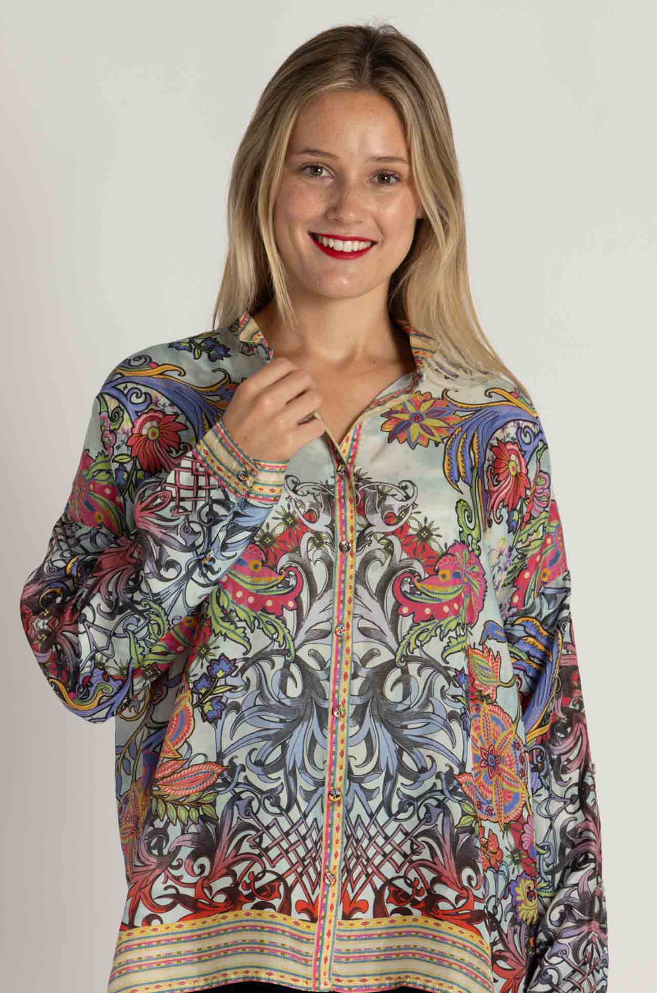 Johnny Was - Audrey Oversized Blouse in Akai