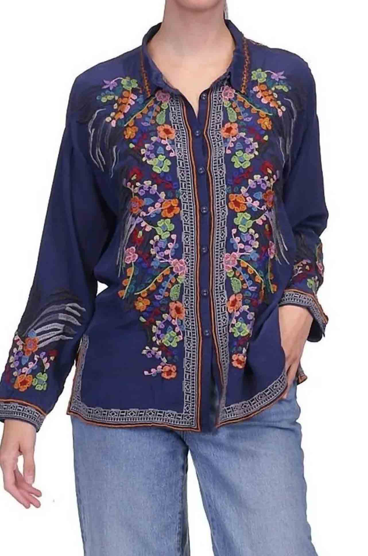 Johnny Was - The Audrey Oversized Embroidered Blouse