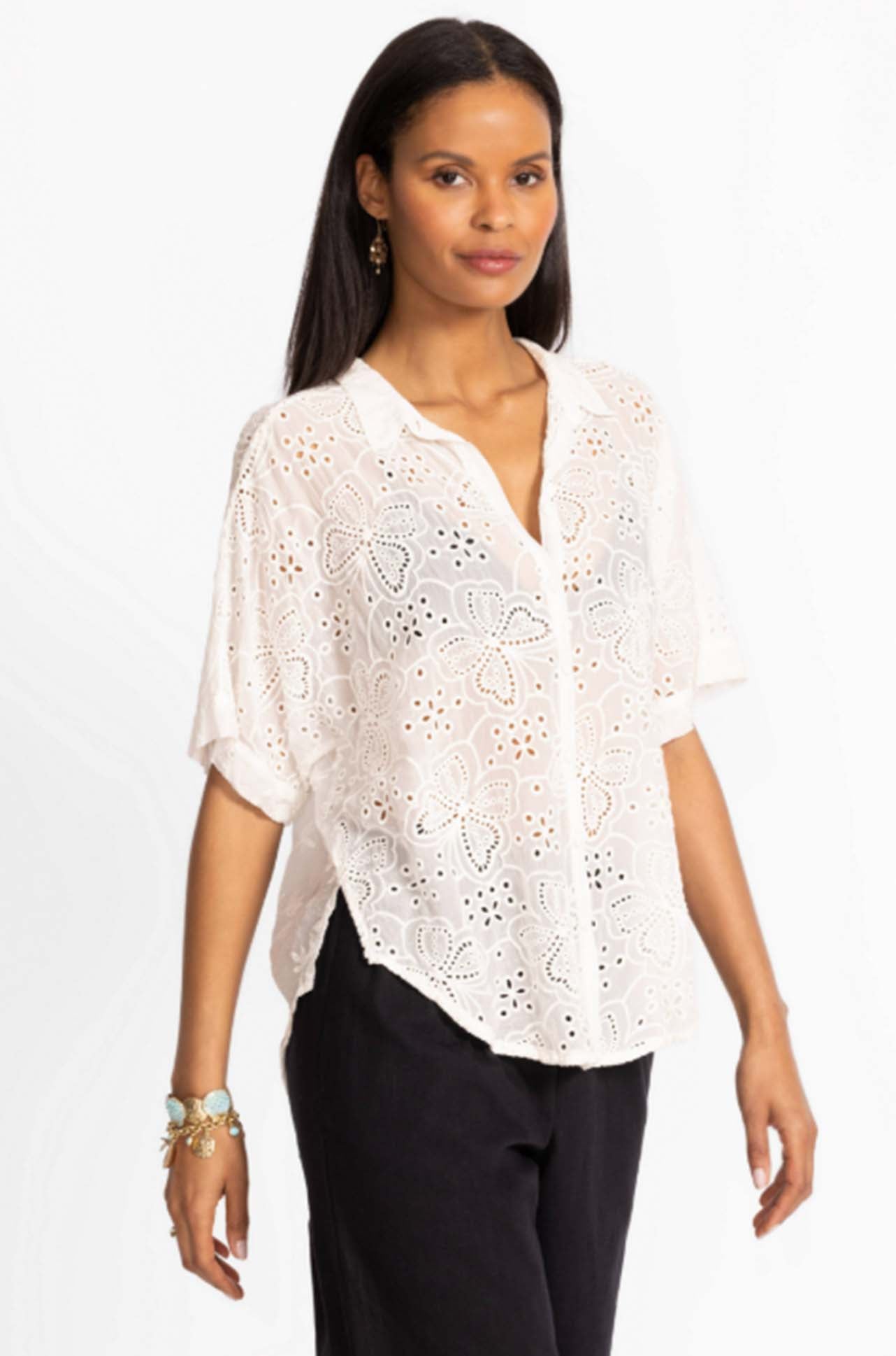 Johnny Was - The Audrey Short Sleeve Shirt in Mariposa
