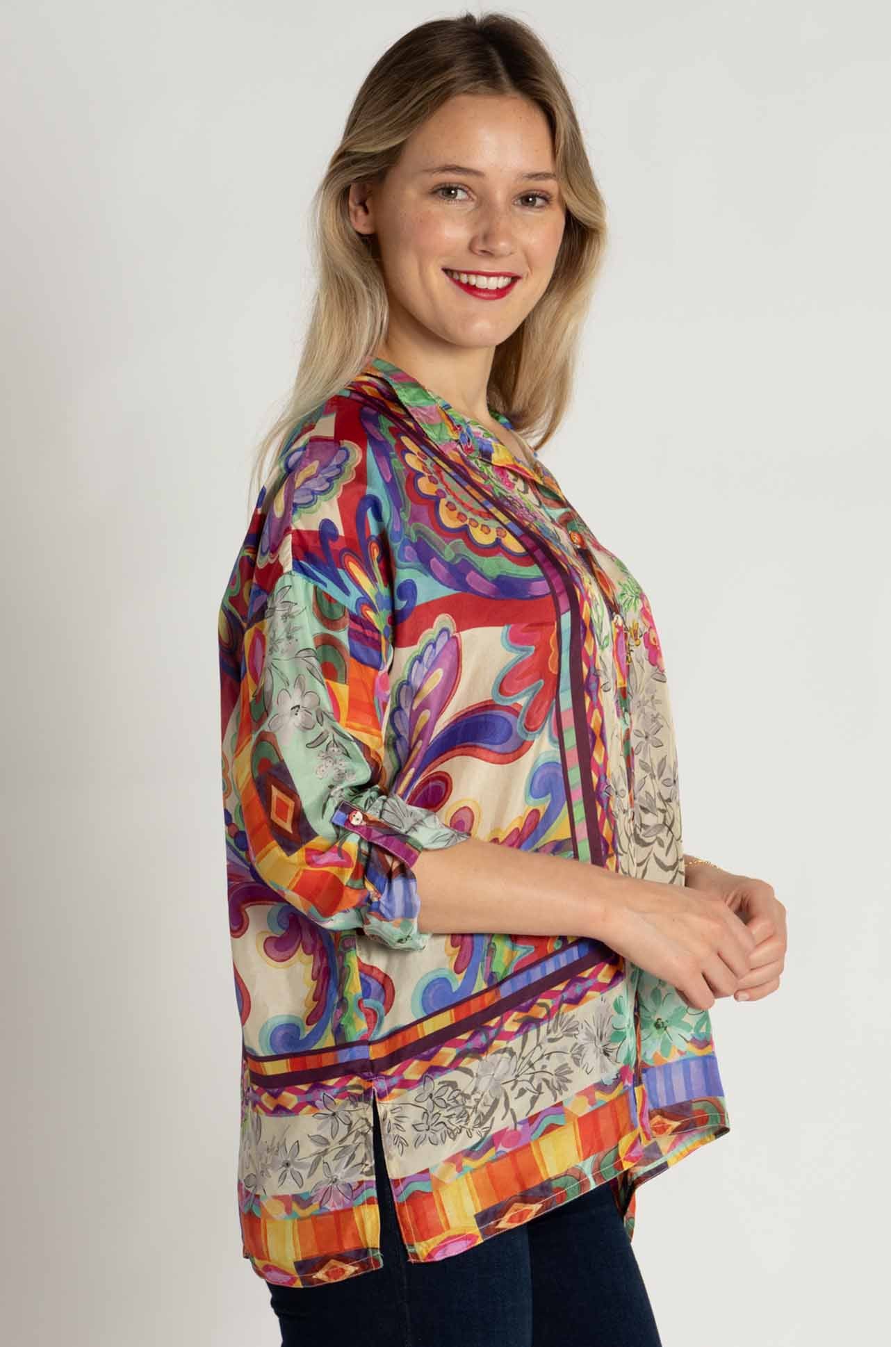 Johnny Was - The Audrey Shirt in Mcanna Scarf Print