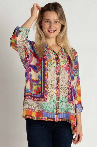 Johnny Was - The Audrey Shirt in Mcanna Scarf Print