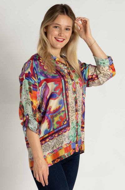 Johnny Was - The Audrey Shirt in Mcanna Scarf Print