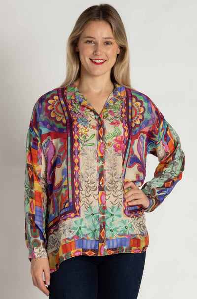 Johnny Was - The Audrey Shirt in Mcanna Scarf Print