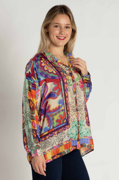 Johnny Was - The Audrey Shirt in Mcanna Scarf Print