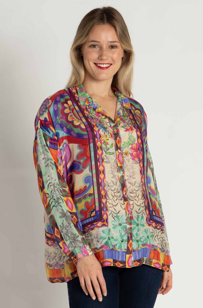 Johnny Was - The Audrey Shirt in Mcanna Scarf Print