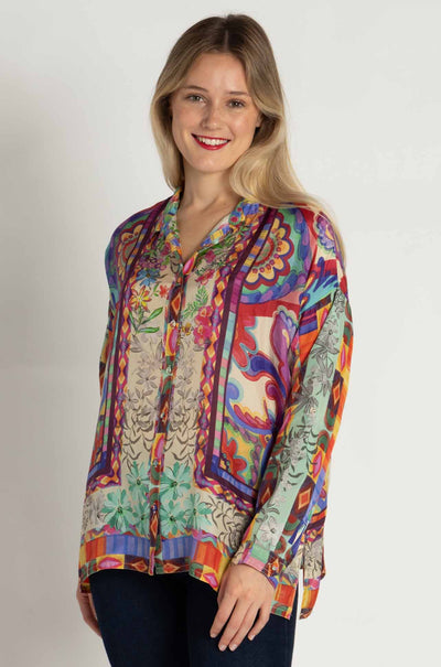 Johnny Was - The Audrey Shirt in Mcanna Scarf Print