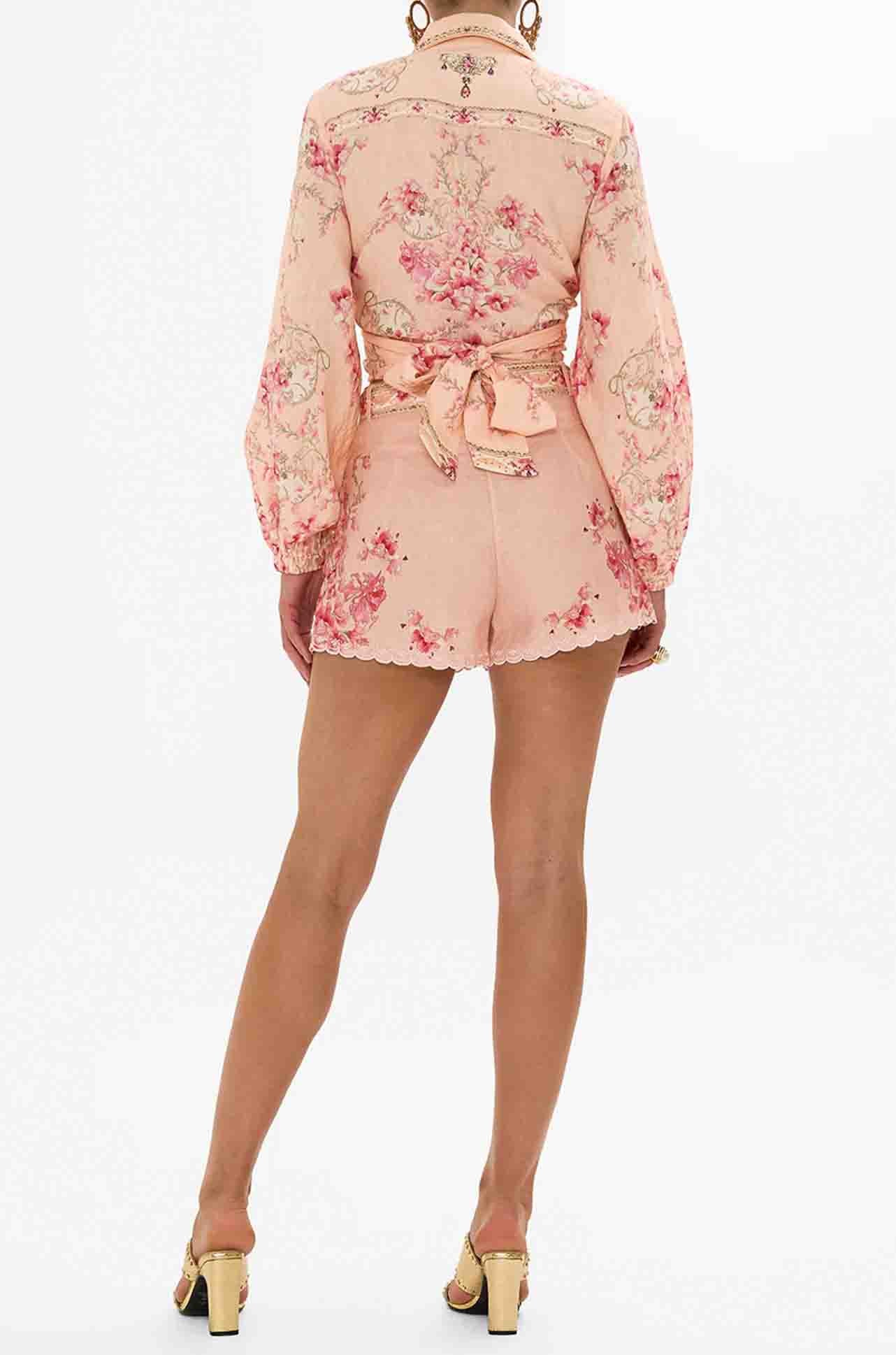 Camilla - Blossoms & Brushstrokes Tuck Front Short