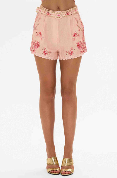 Camilla - Blossoms & Brushstrokes Tuck Front Short