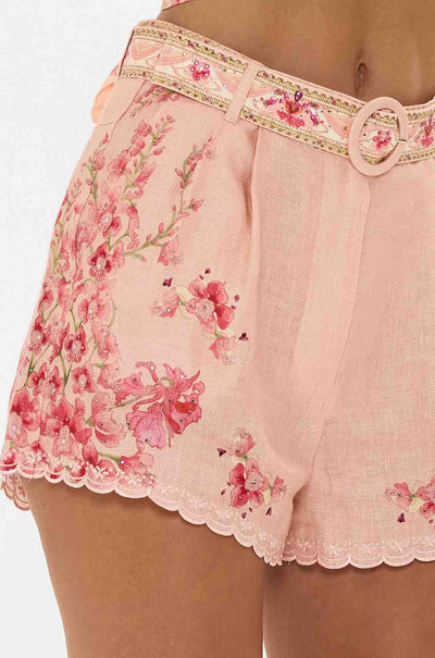 Camilla - Blossoms & Brushstrokes Tuck Front Short