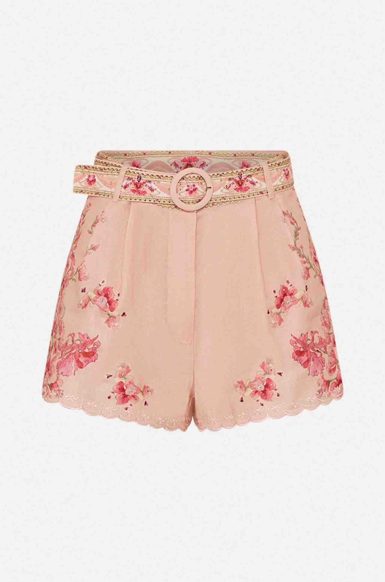 Camilla - Blossoms & Brushstrokes Tuck Front Short