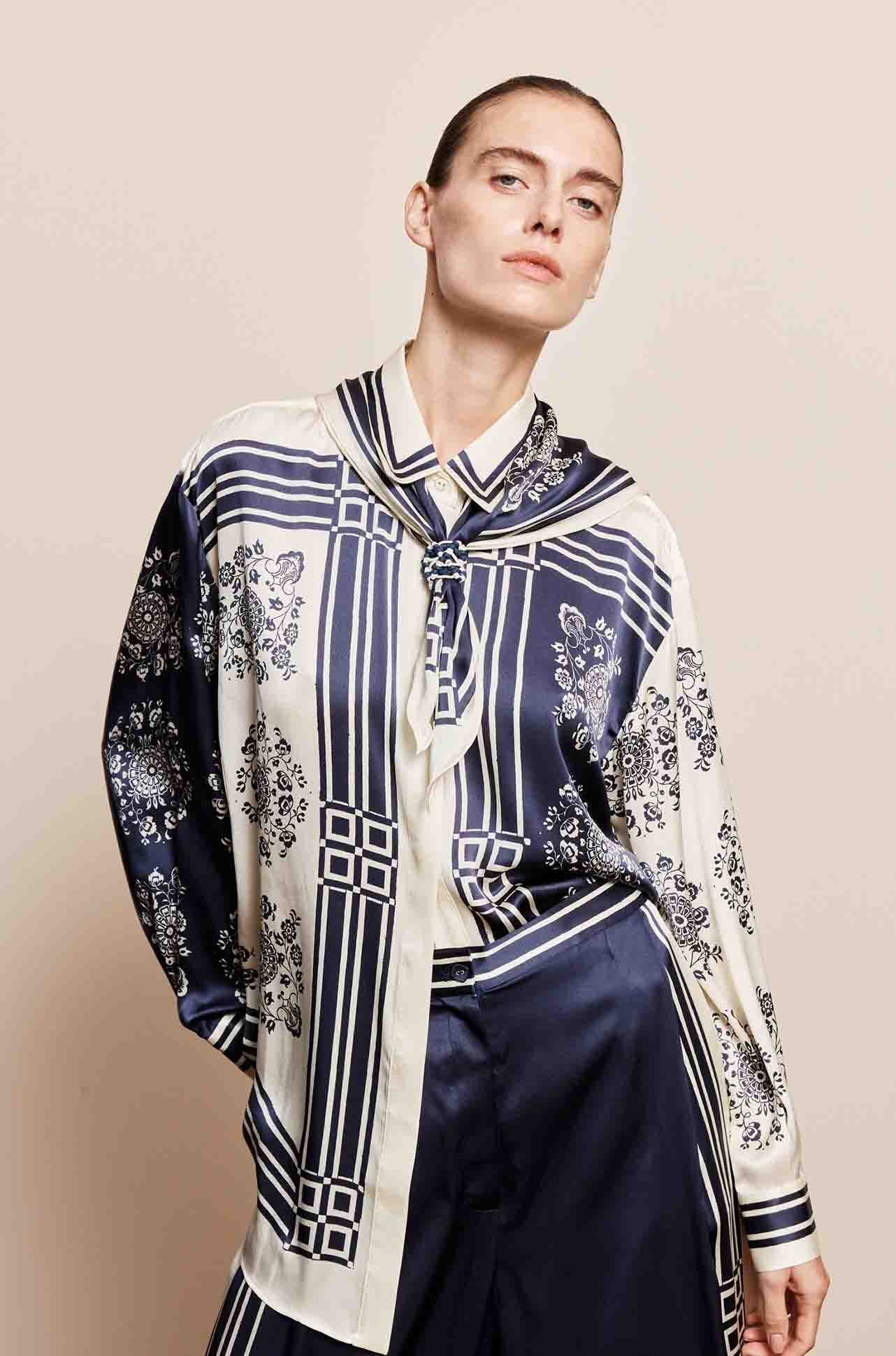 Alèmais - Banderra Scarf Silk Shirt