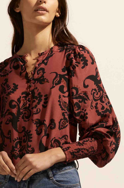 zoe kratzmann - beam top in clay floral