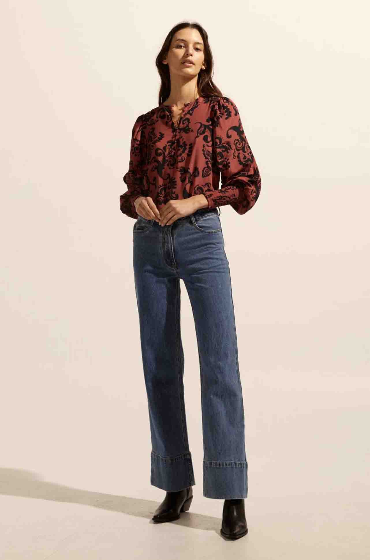 zoe kratzmann - beam top in clay floral