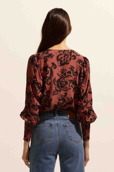 zoe kratzmann - beam top in clay floral