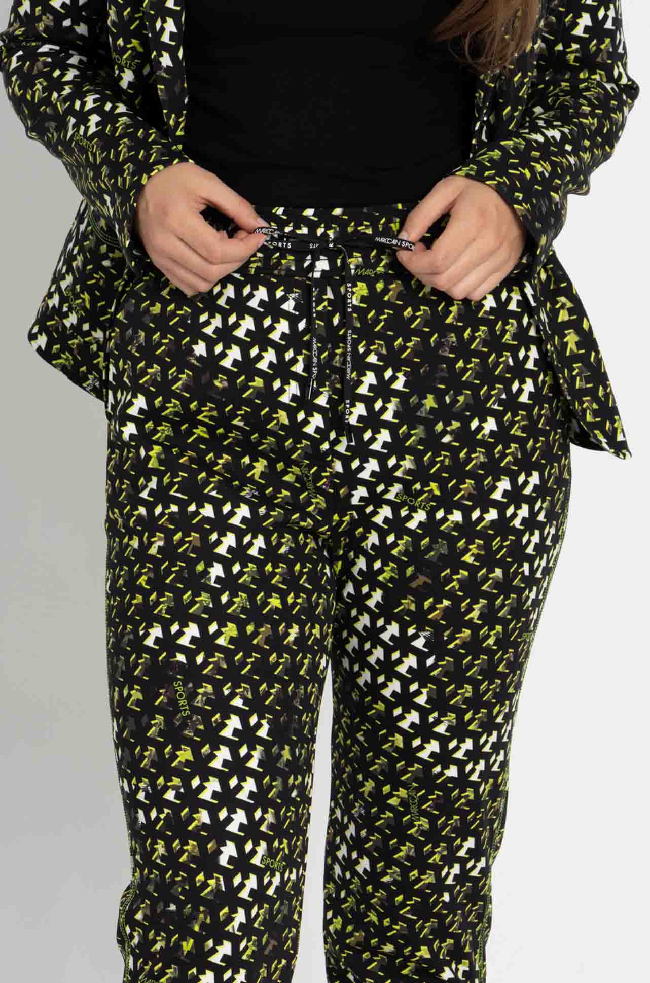 Marc Cain - Black/Fluro Print Logo Sports Pant