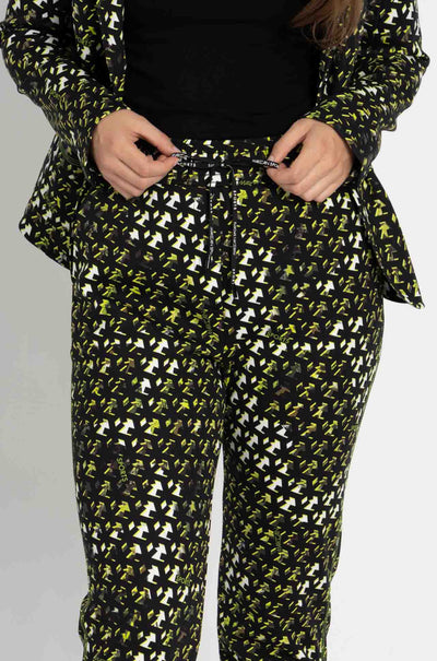 Marc Cain - Black/Fluro Print Logo Sports Pant