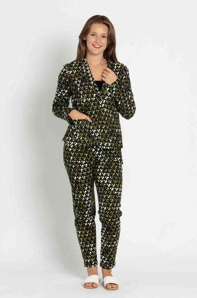 Marc Cain - Black/Fluro Print Logo Blazer