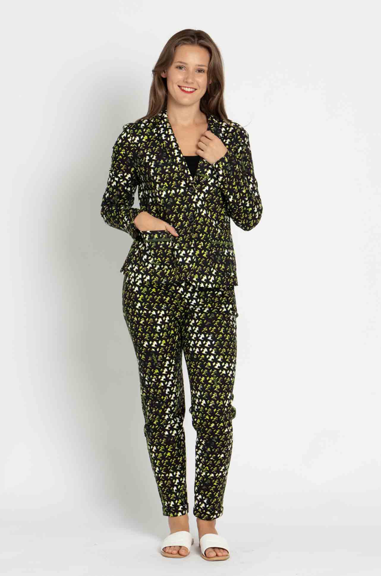 Marc Cain - Black/Fluro Print Logo Sports Pant