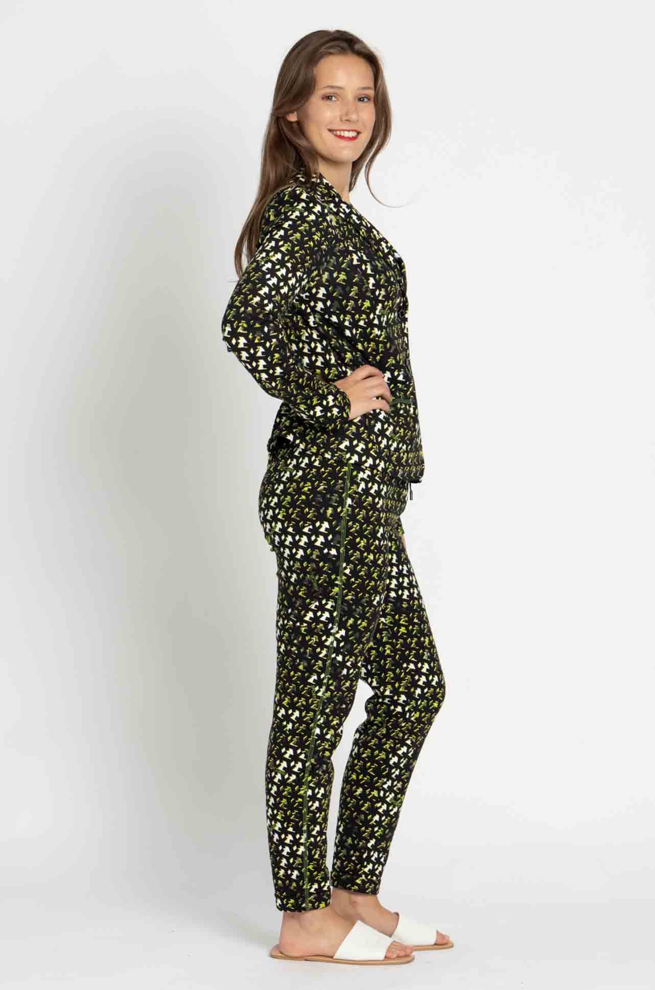 Marc Cain - Black/Fluro Print Logo Blazer
