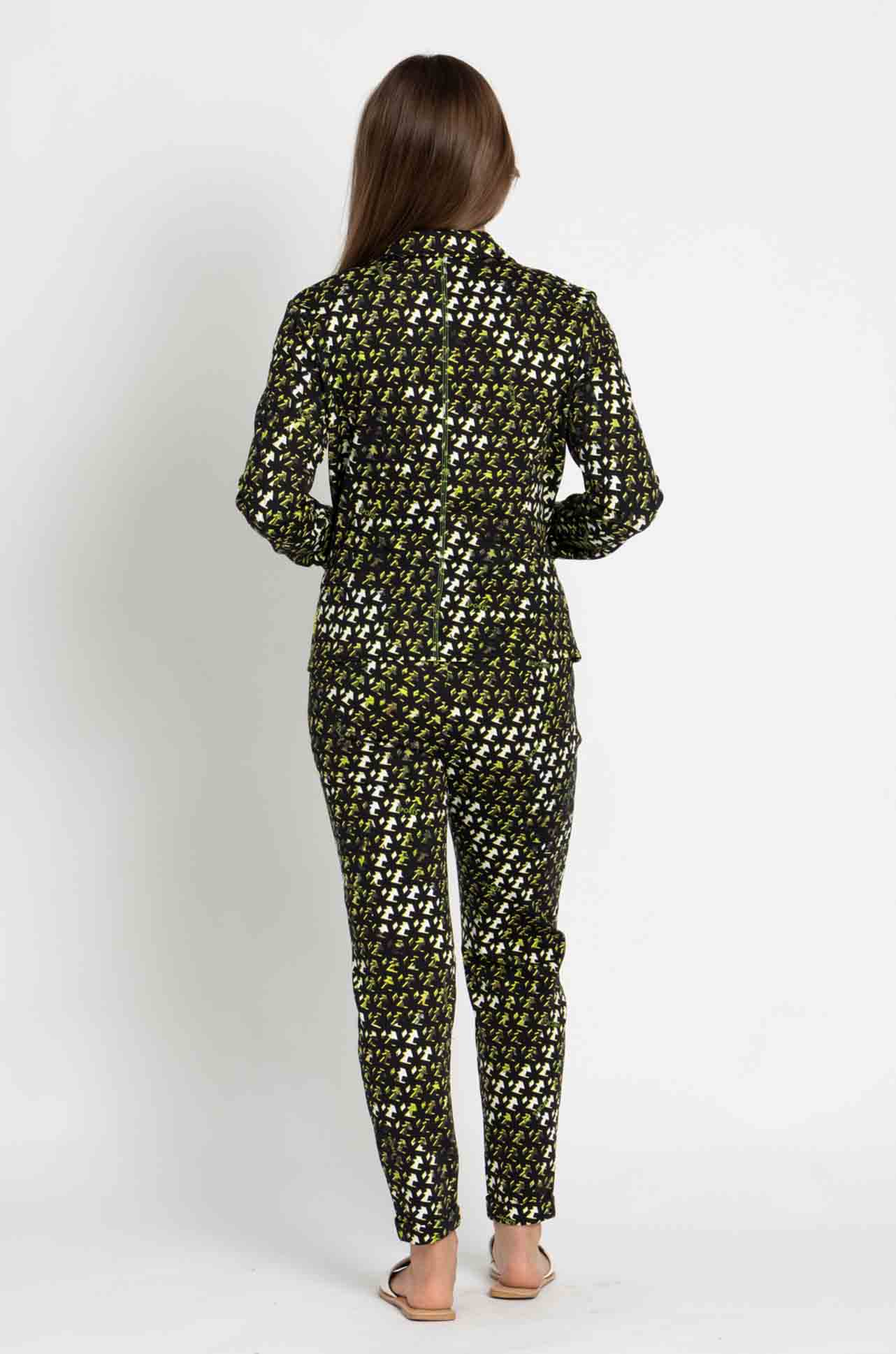 Marc Cain - Black/Fluro Print Logo Blazer