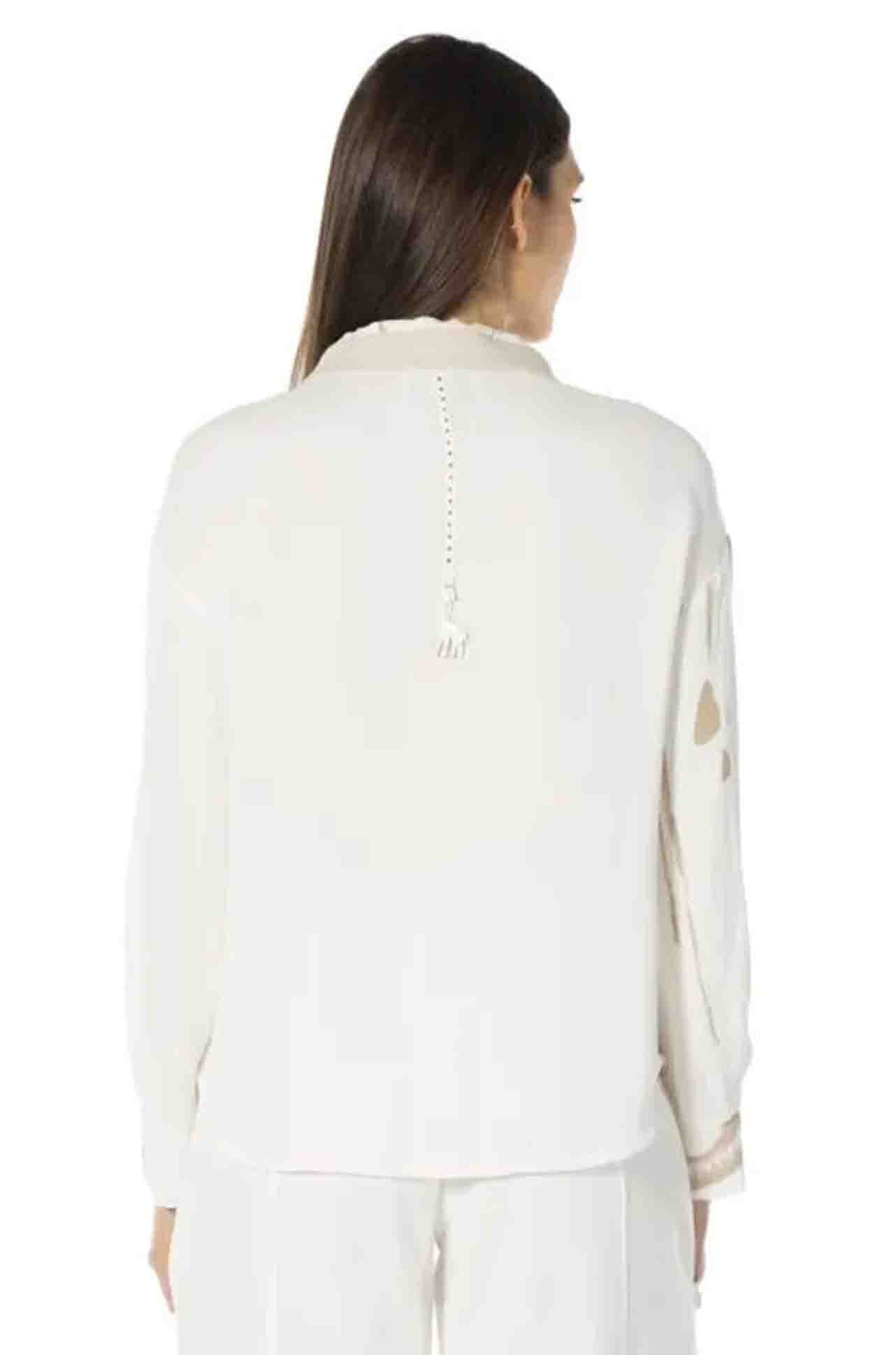 Elisa Cavaletti - Blouse w/ Beige Giraffe Print