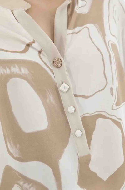 Elisa Cavaletti - Blouse w/ Beige Giraffe Print