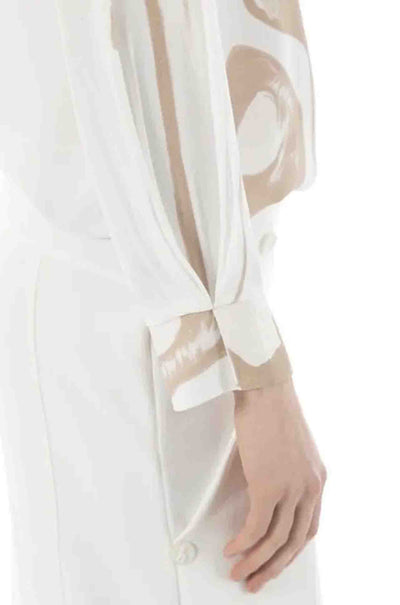 Elisa Cavaletti - Blouse w/ Beige Giraffe Print