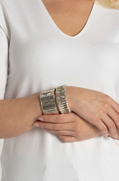 Pewter - 3 Stone Bracelet