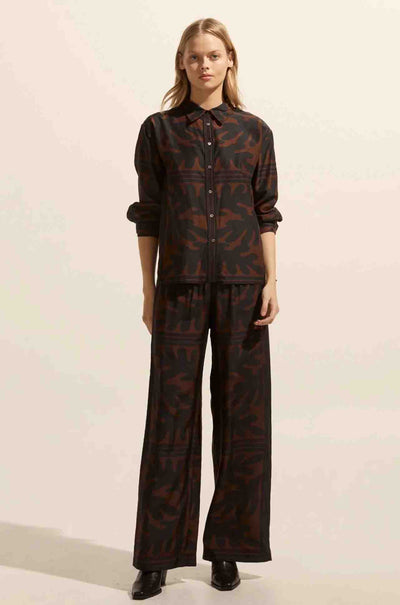zoe kratzmann - breeze pant in choc frond