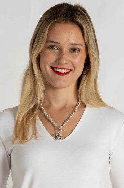 Pewter - Bursa T-Lock Necklace