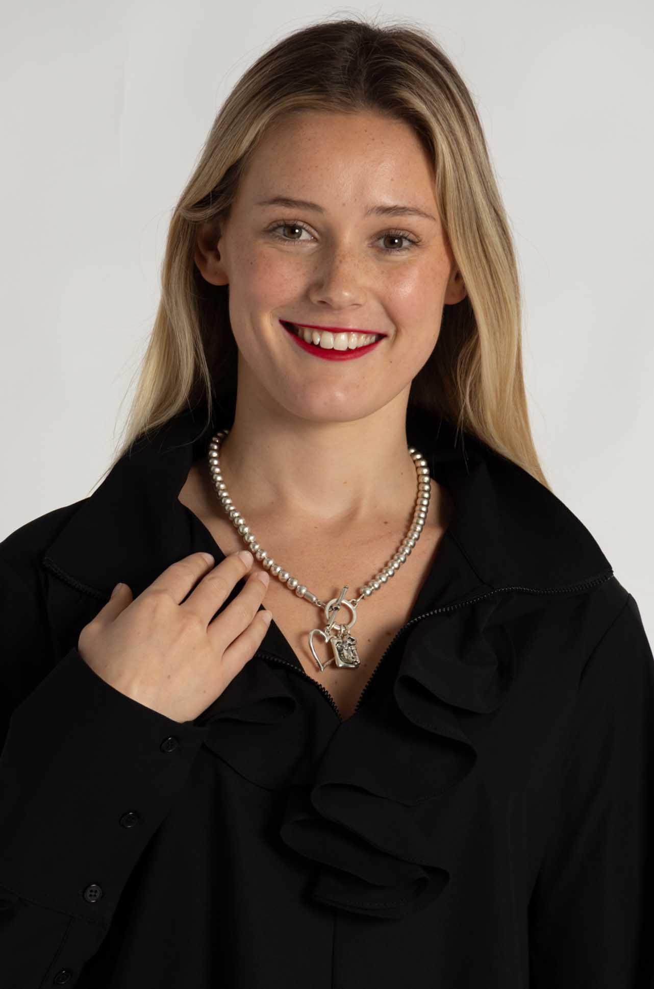 Pewter - Bursa T-Lock Necklace