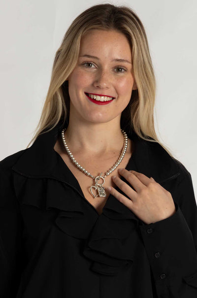Pewter - Bursa T-Lock Necklace