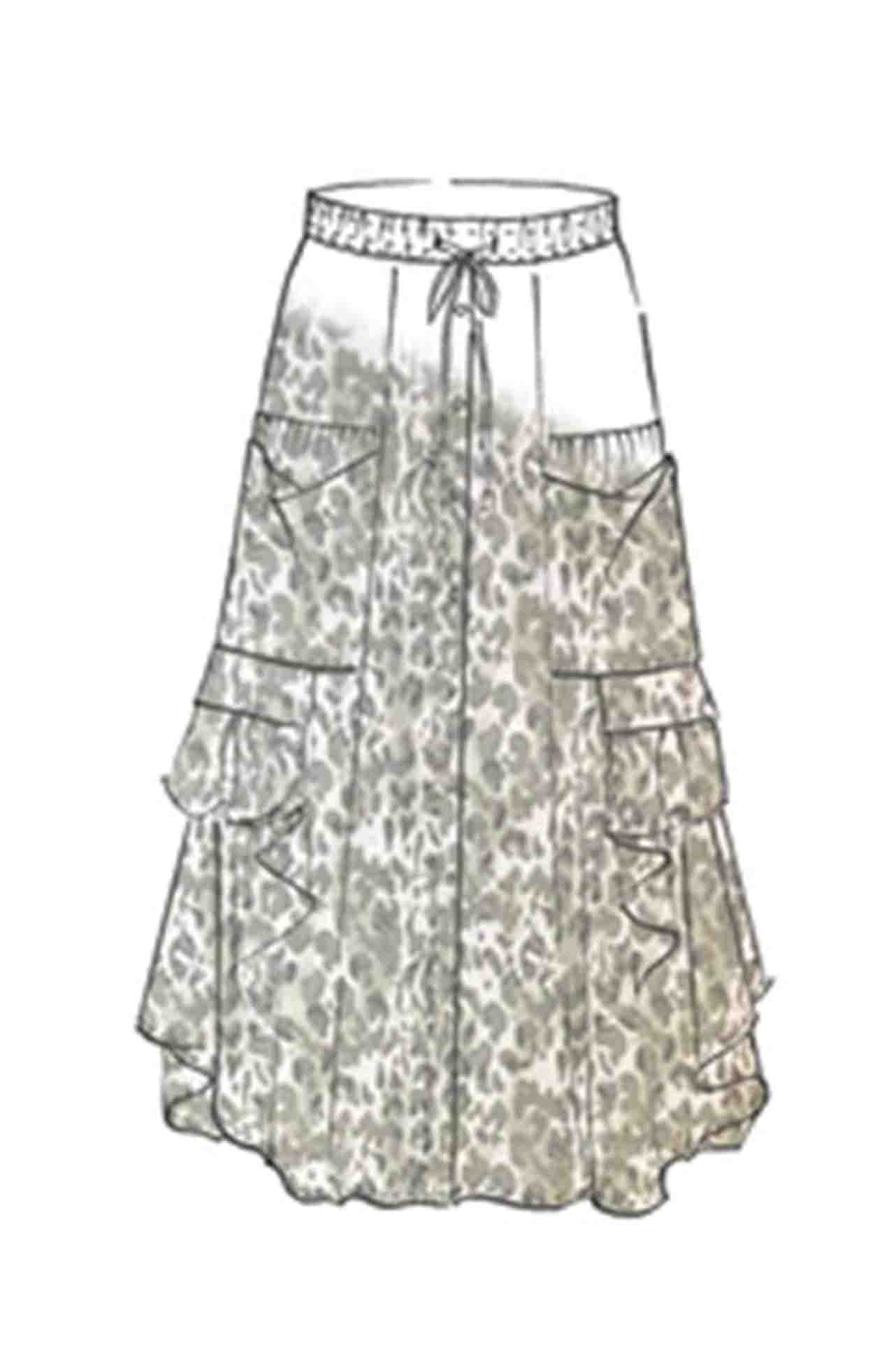 Paula Ryan - Button Front Pocket Skirt