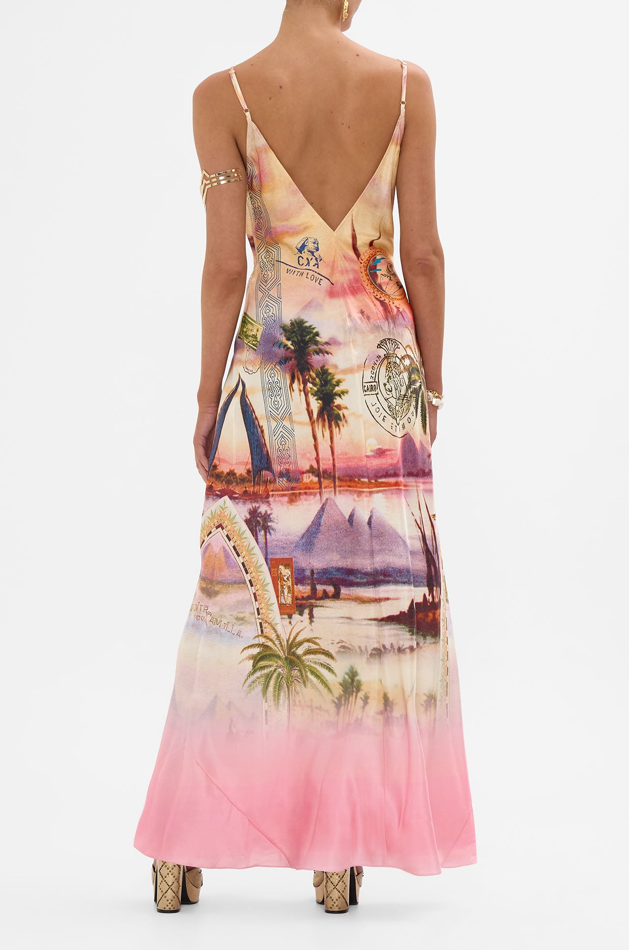 Camilla - Millas Got Mail V Neck Full Length Bias Slip Dress