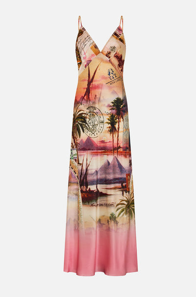 Camilla - Millas Got Mail V Neck Full Length Bias Slip Dress