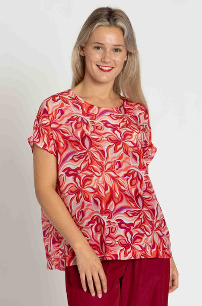 Mela Purdie - Cap Shell in Tangello Print Silk