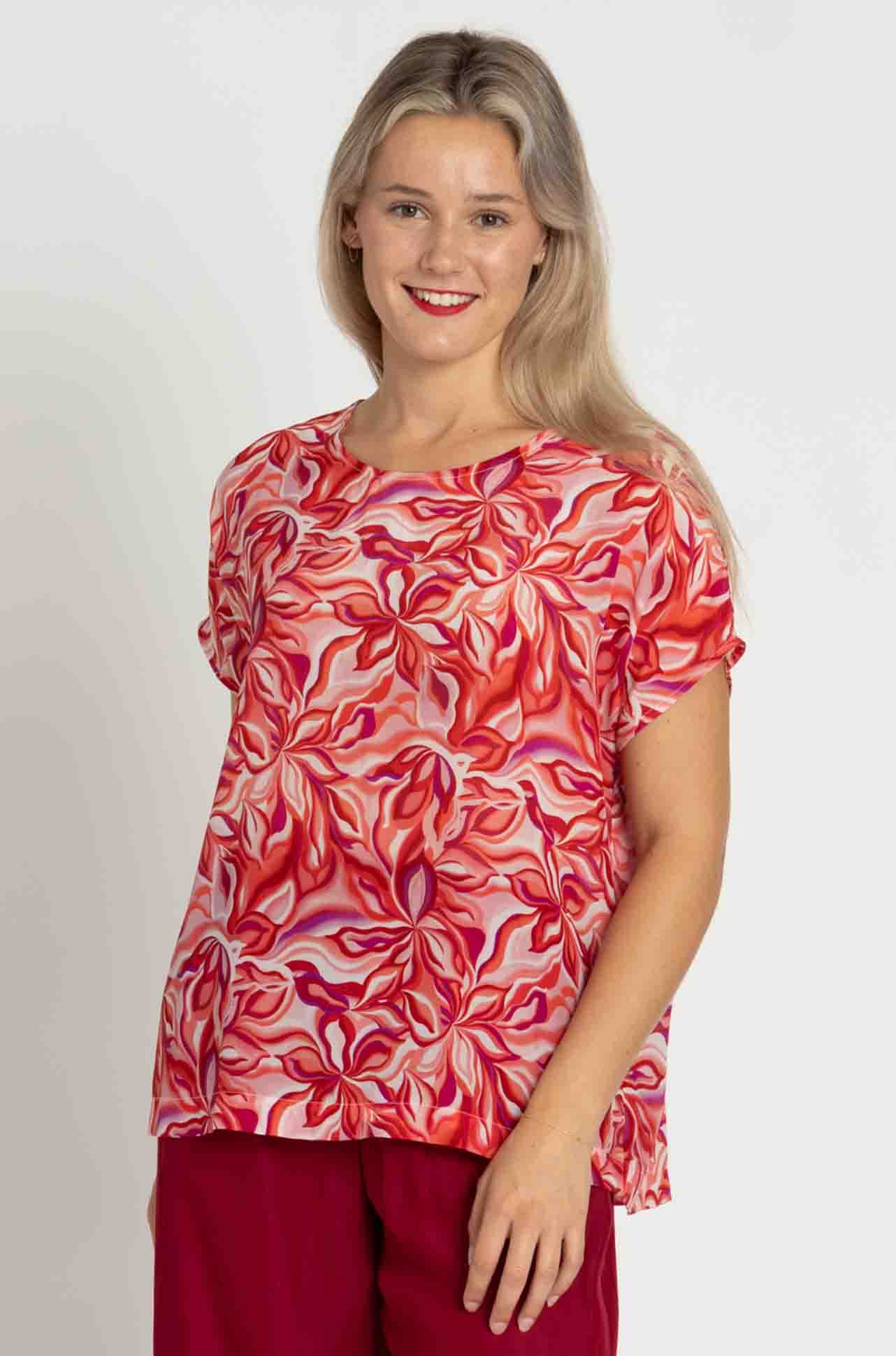 Mela Purdie - Cap Shell in Tangello Print Silk