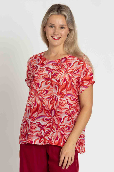 Mela Purdie - Cap Shell in Tangello Print Silk