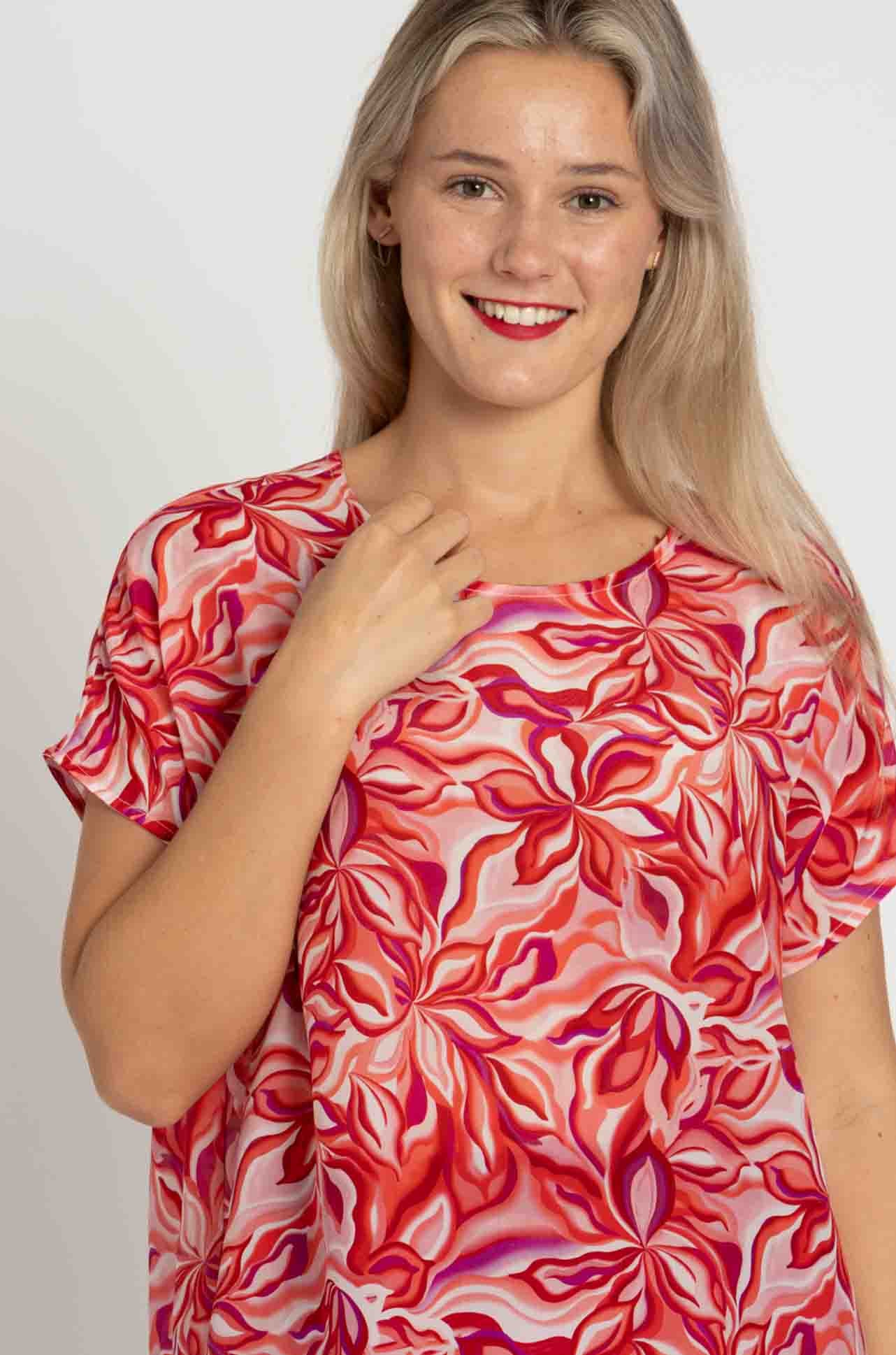 Mela Purdie - Cap Shell in Tangello Print Silk