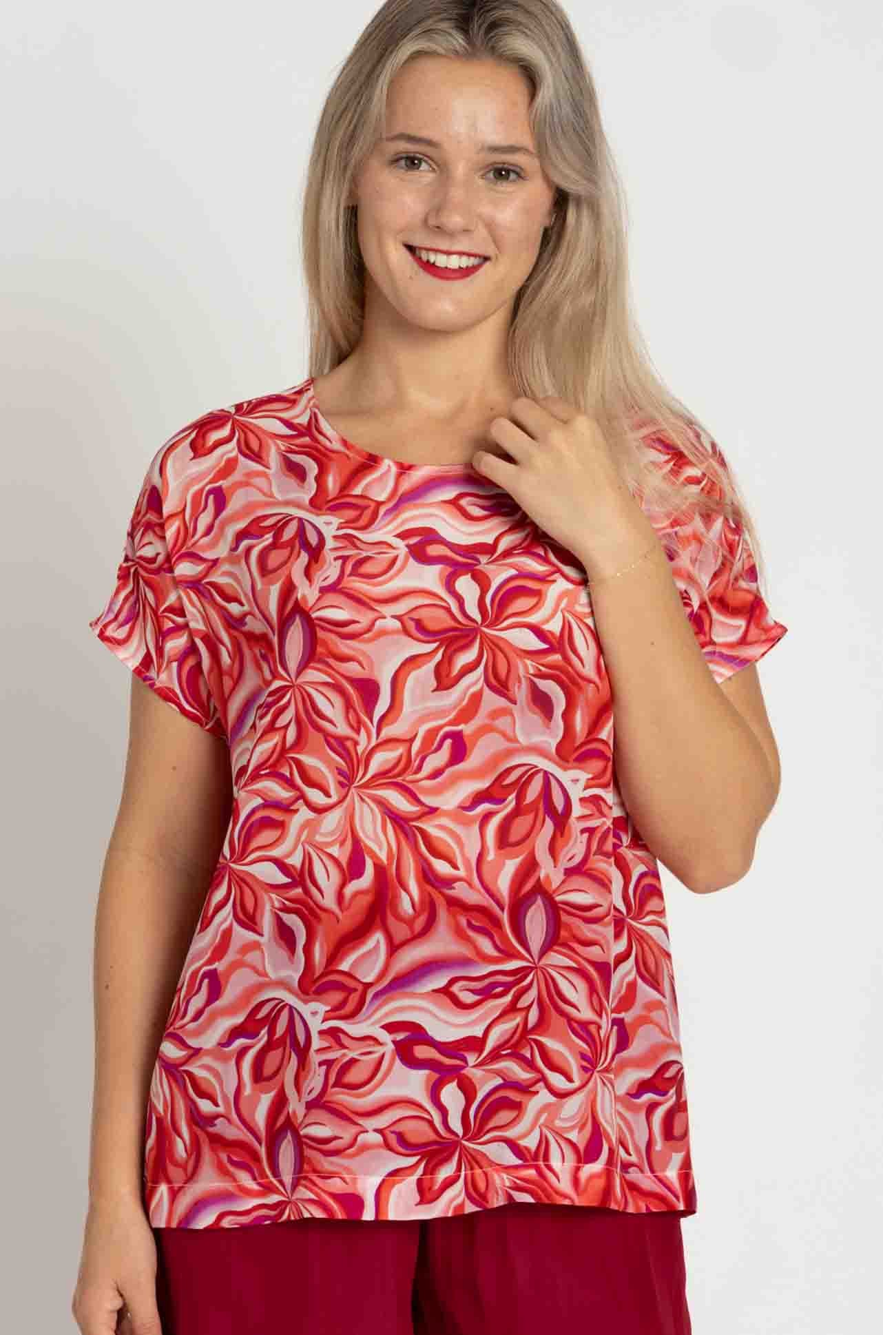 Mela Purdie - Cap Shell in Tangello Print Silk