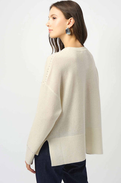 Joseph Ribkoff - Cashmere Crew Neck Top w/ Stud Detailing