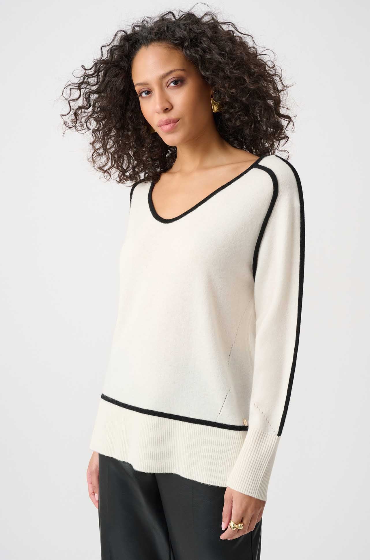 Joseph Ribkoff - Cashmere & Wool Contrast Trim Sweater