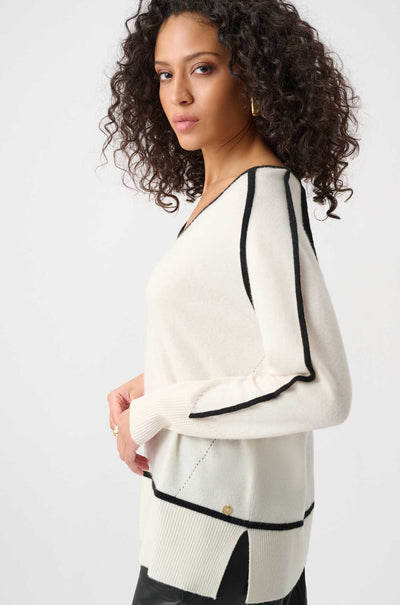Joseph Ribkoff - Cashmere & Wool Contrast Trim Sweater