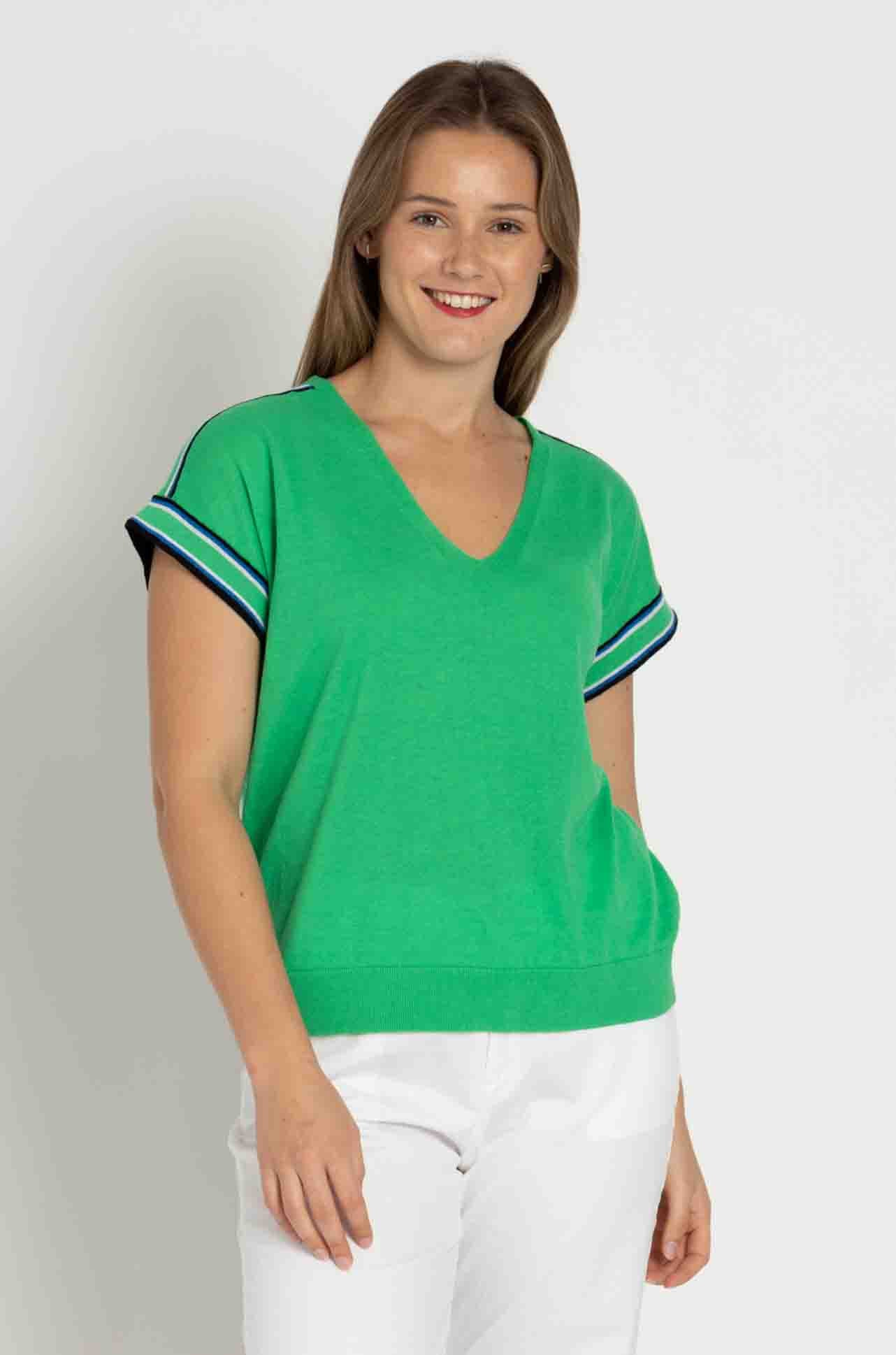 Marc Cain - Casual Knitted Sweater with V-Neck
