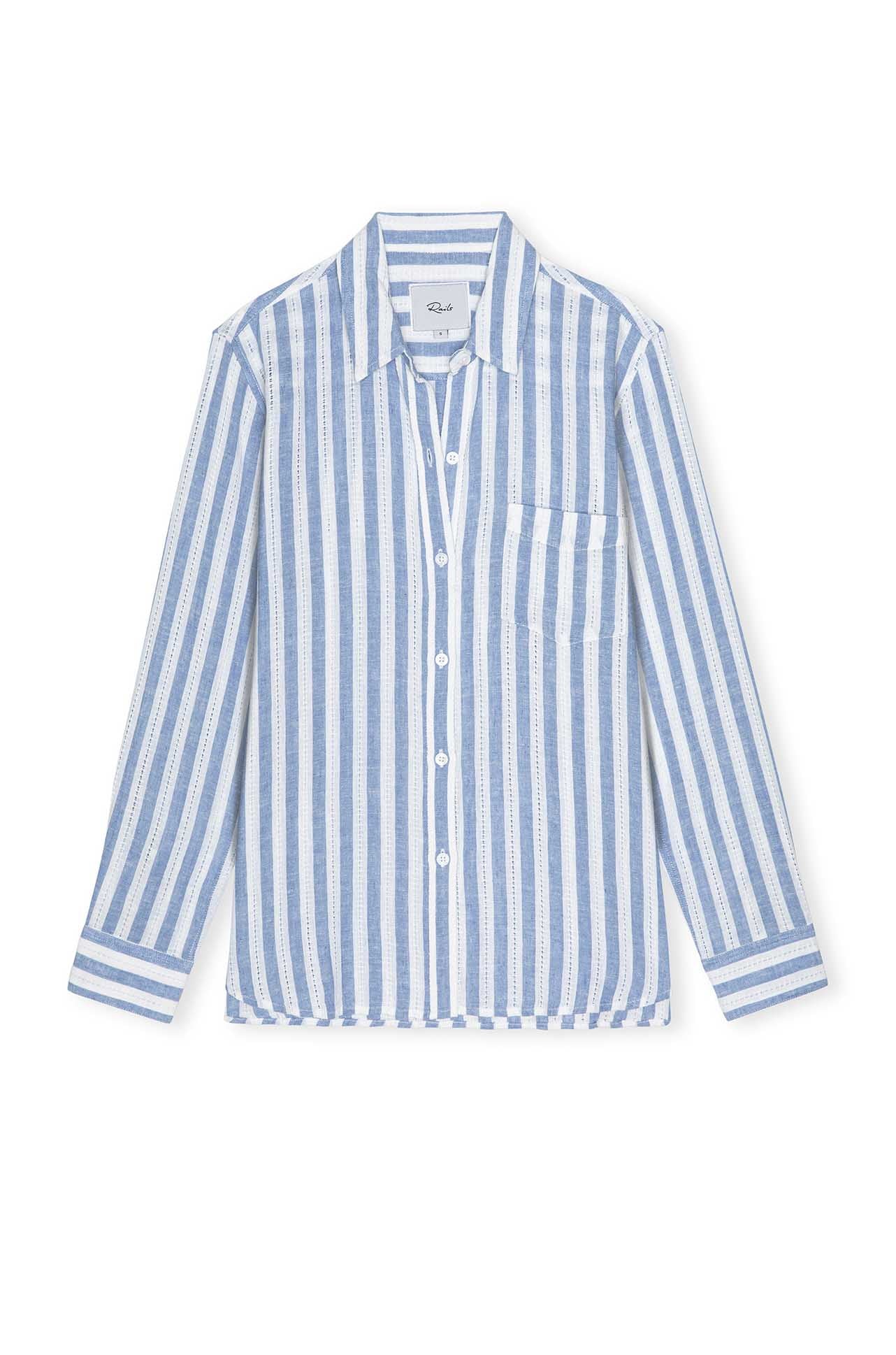 Rails - Charli LS Button Down in Atlantis Stripe
