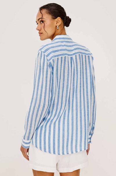 Rails - Charli LS Button Down in Atlantis Stripe