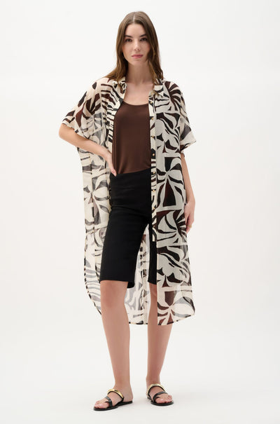 Joseph Ribkoff - Chiffon Tropical Print Straight Blouse