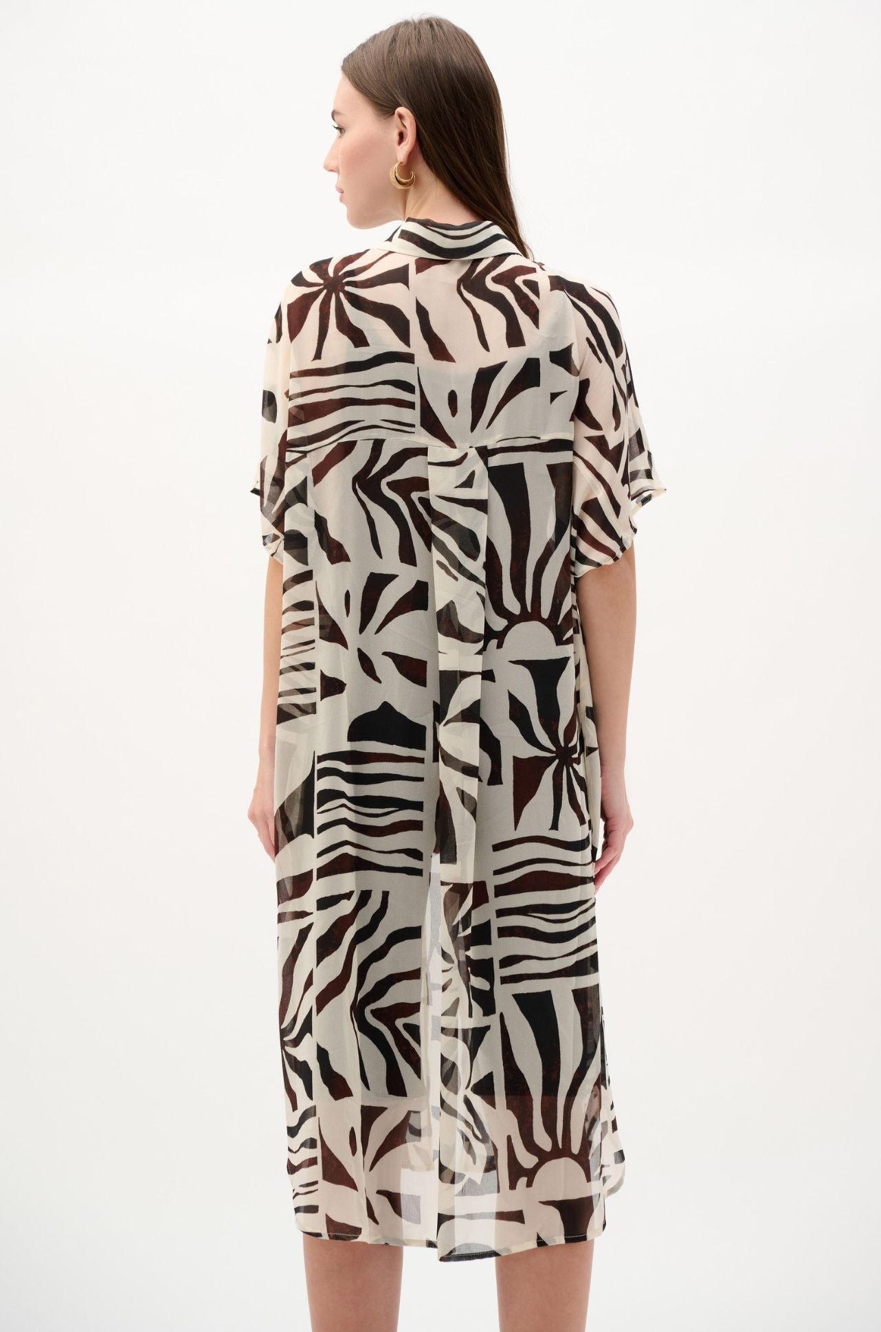 Joseph Ribkoff - Chiffon Tropical Print Straight Blouse